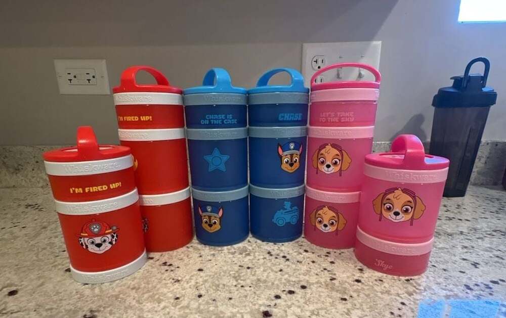 Whiskware PAW Patrol Stackable Snack Containers Set of 5 Marshall Chase Skye